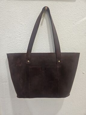 Artisan Classic Oxblood Leather Tote Bag With Removeable Strap